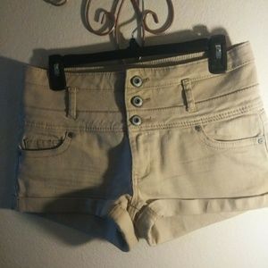 Tan Jean Shorts